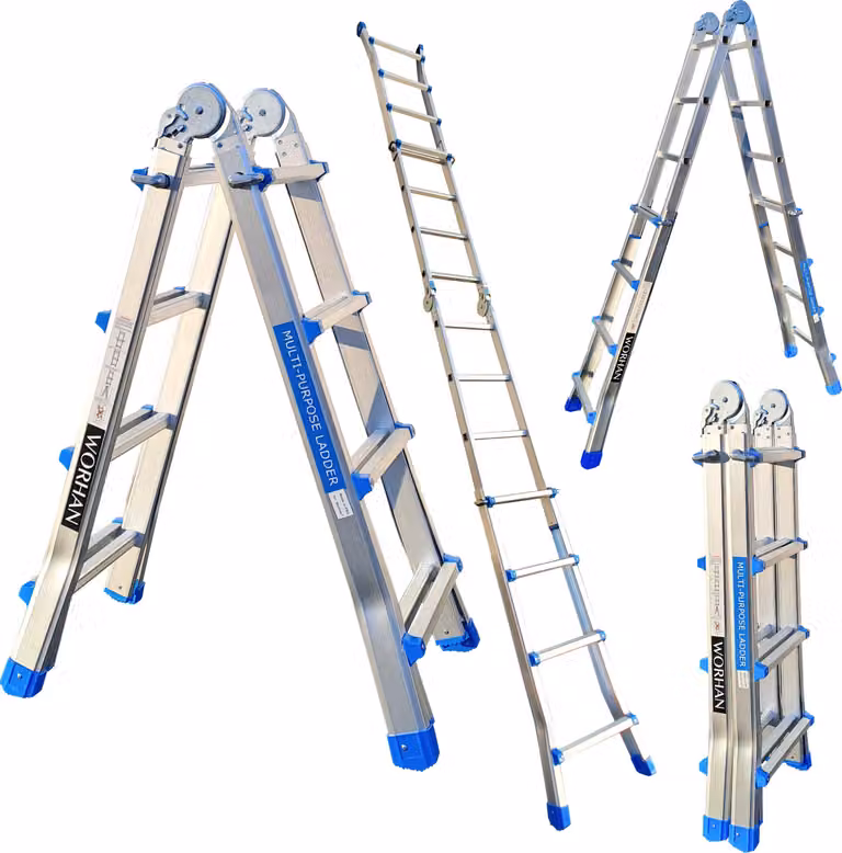 WORHAN scala telescopica 414 cm Scala singola Scala pieghevole Scala multifunzionale Selezione delle dimensioni L4