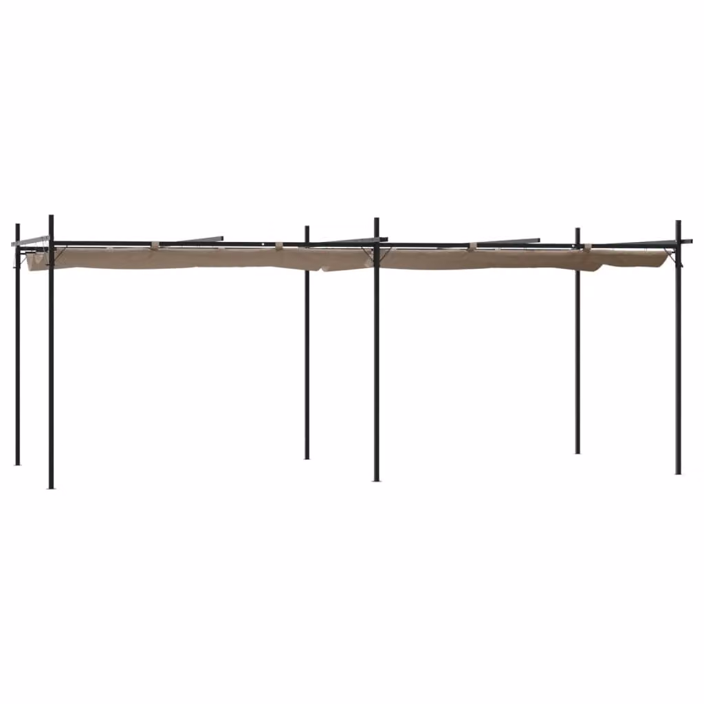 Pergola con Tetto Retrattile Tortora 589x292x230 cm