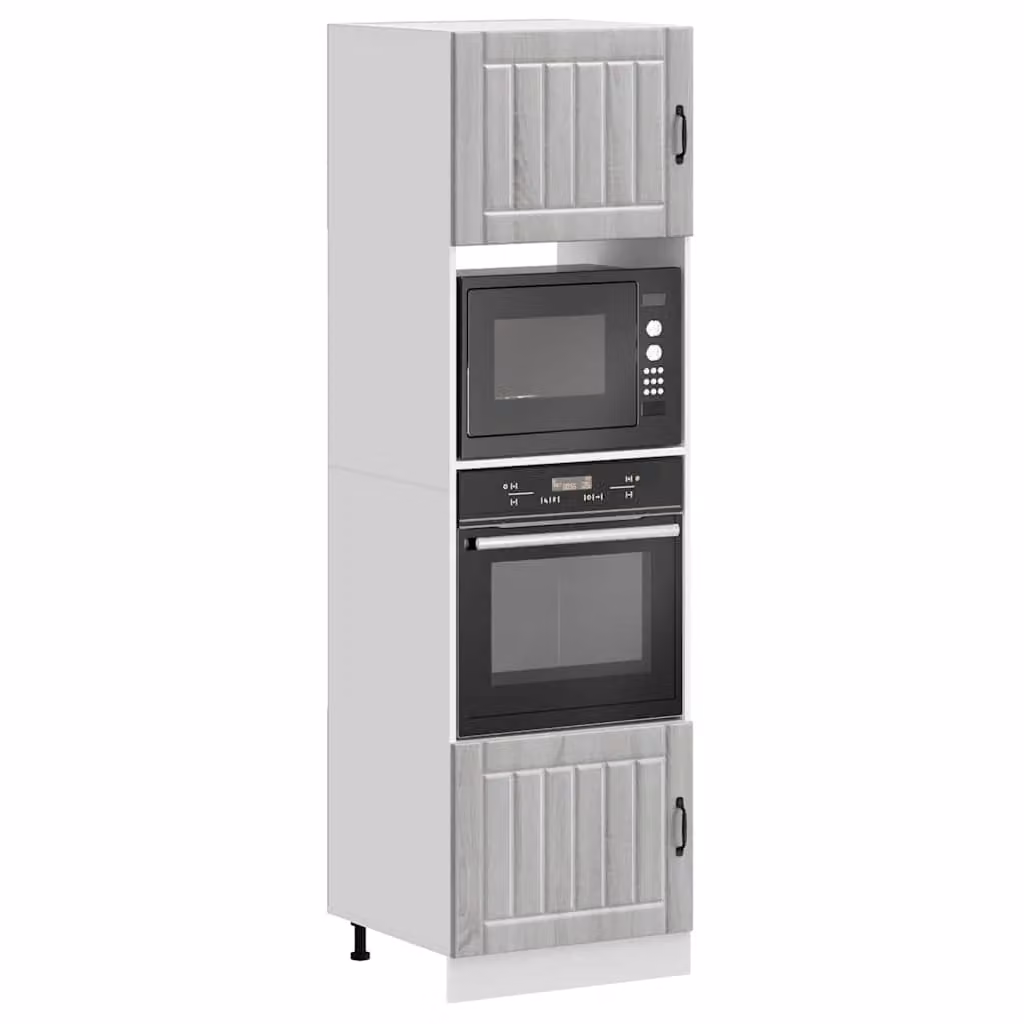 Set di 2 armadi per forno vidaXL Kalmar in legno multistrato e MDF, colore grigio Sonoma, design moderno per cucina