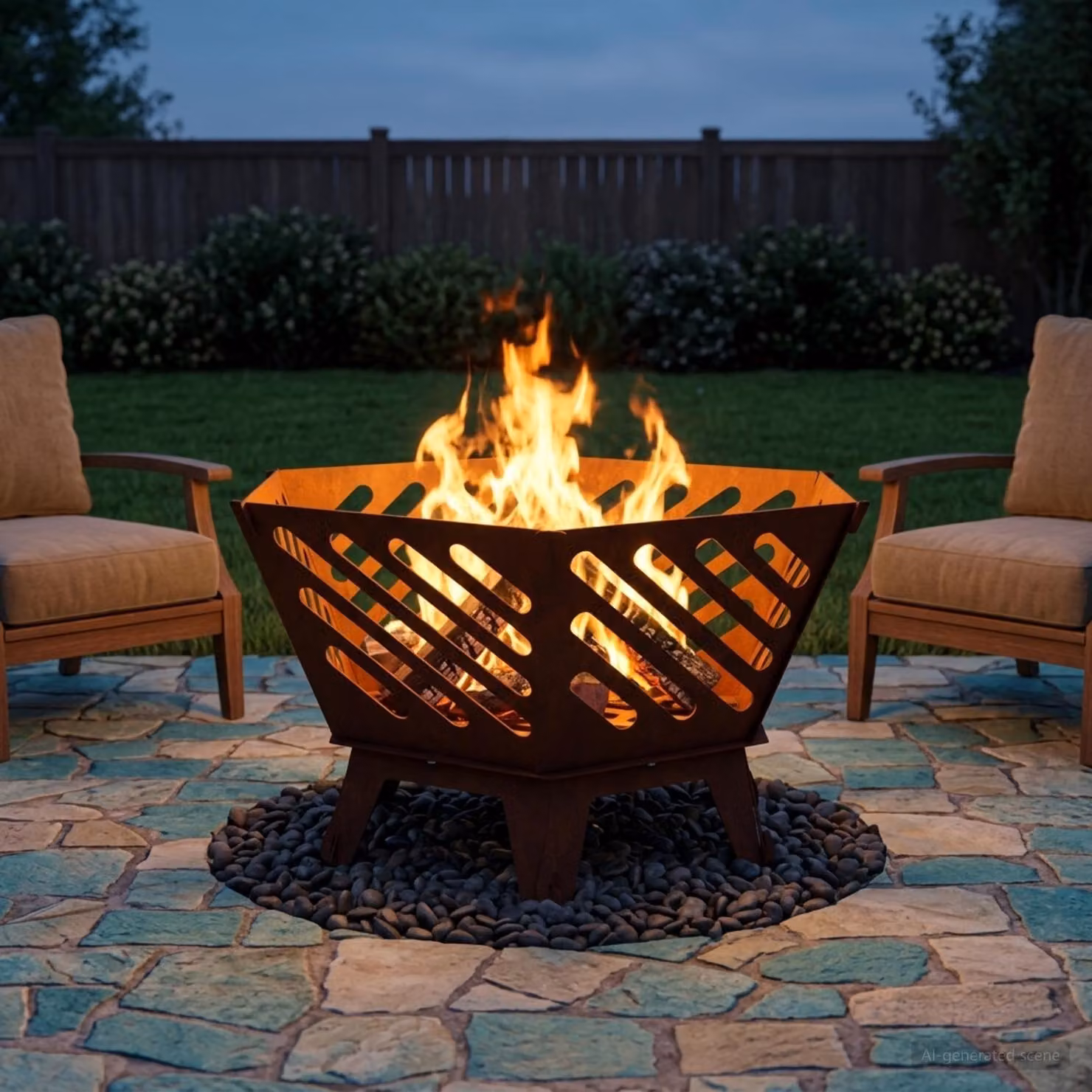 Braciere vidaXL in acciaio Corten color ruggine L: 60 cm, P: 53 cm, H: 30 cm