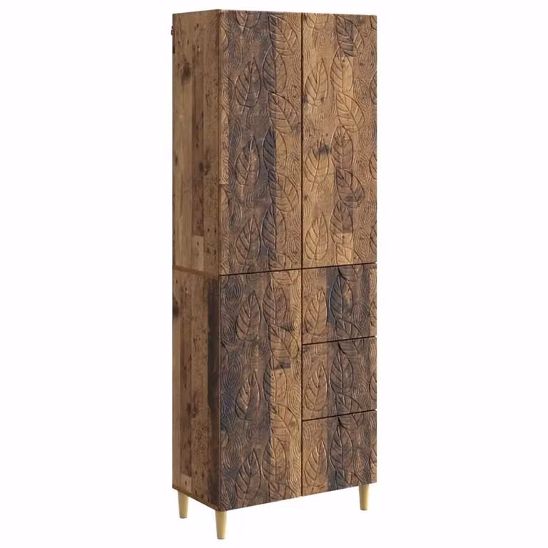 Set di 2 mobili in legno stile mid-century color marrone per soggiorno, ufficio o giardino vidaXL
