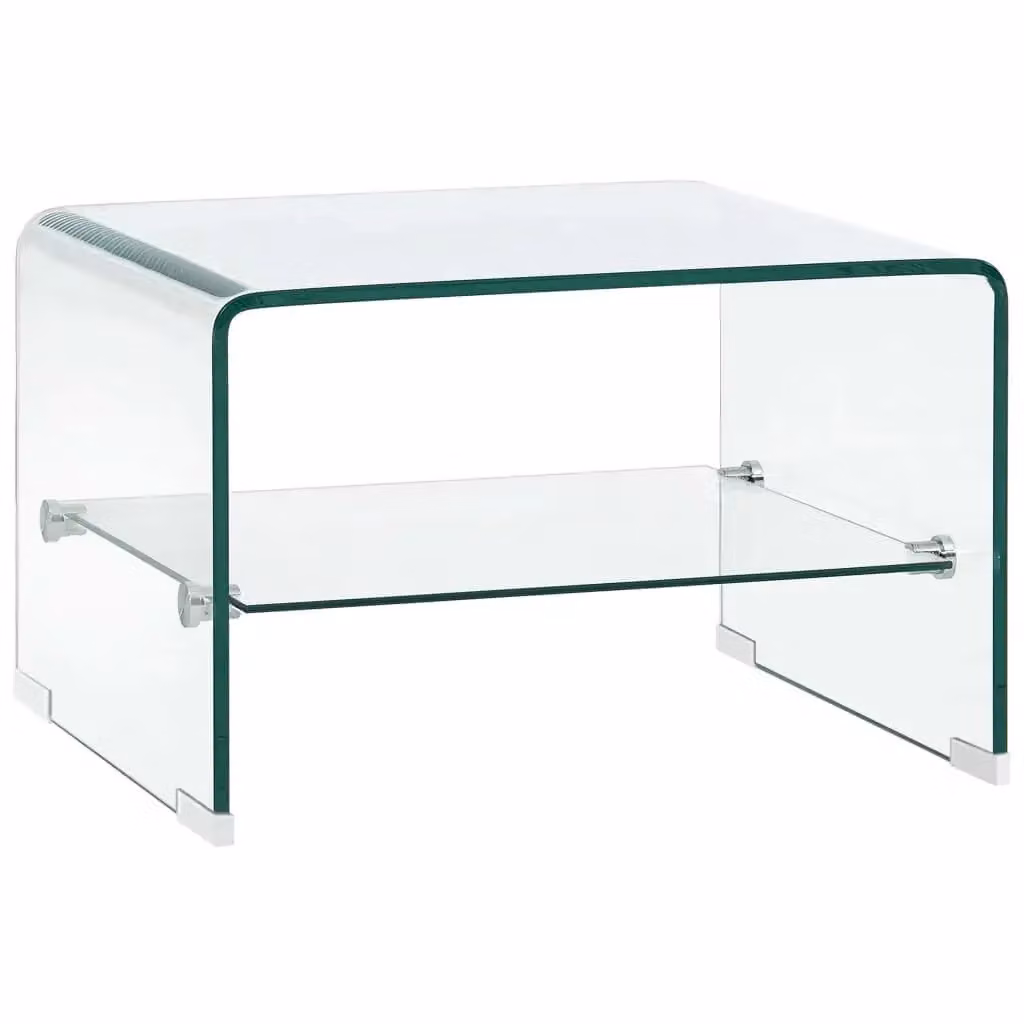 Tavolino da salotto rettangolare in vetro trasparente vidaXL L: 50 cm, P: 45 cm, H: 33 cm – 2