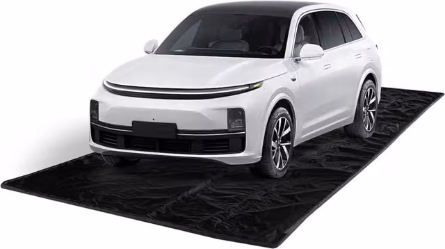 Tappeto per Garage Antiscivolo e Impermeabile Nero con Raschietto e Nastri Adesivi L: 550 cm, P: 240 cm