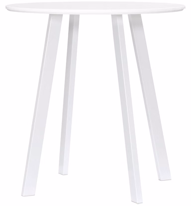 HOMCOM Tavolo da pranzo Tavolo da cucina rotondo Tavolino con gambe smussate Bianco