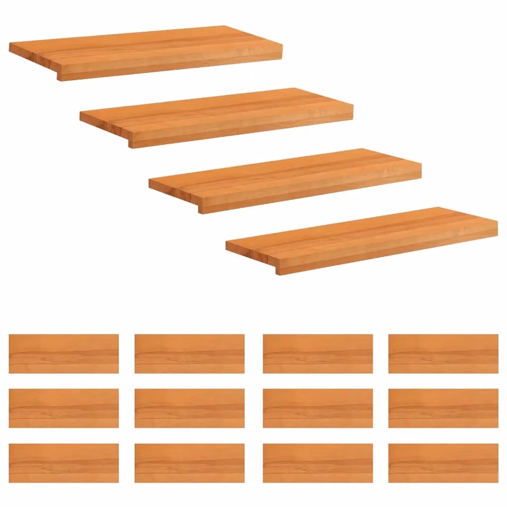 Set di 16 tappeti per scale vidaXL effetto legno di faggio, colore marrone, L 80 x P 25 x H 2 cm – 2