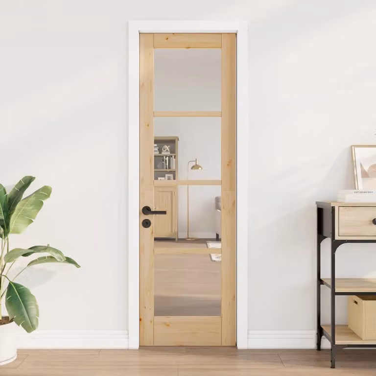 Porta Interna Moderna vidaXL ORKDAL in Legno e Vetro L: 61 cm, H: 198,5 cm