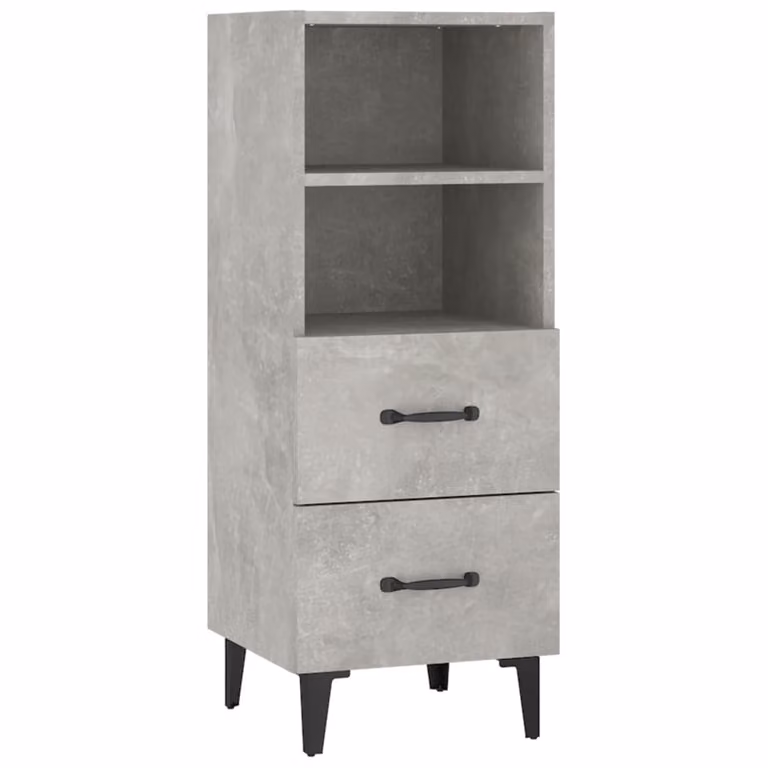 Credenza Grigio Cemento 34,5x34x90 cm in Legno Multistrato