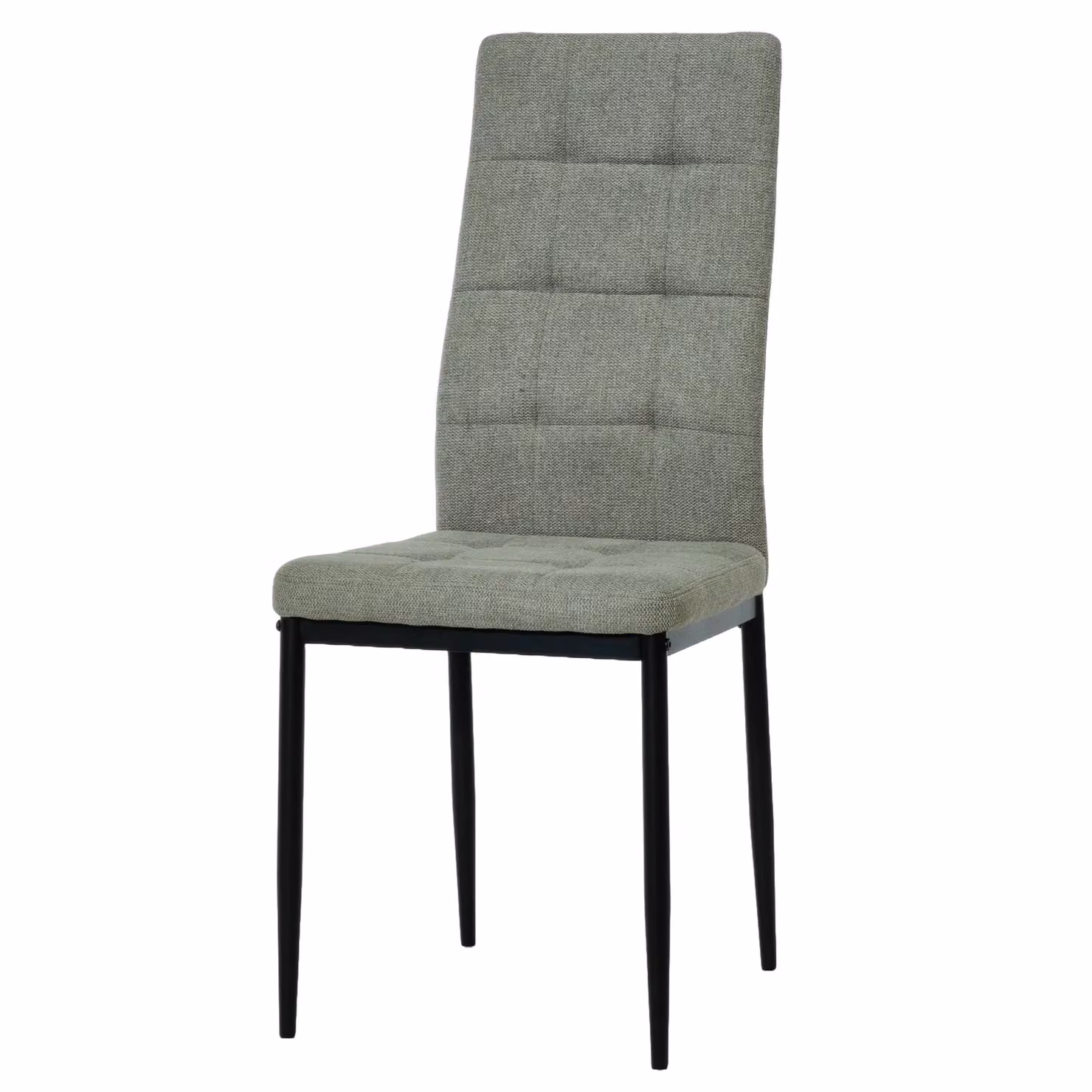 Sedia da pranzo moderna Vestiamo Casa in tessuto Grigio Chiaro con struttura in metallo Nero H 97,5 x L 42 x P 53 cm