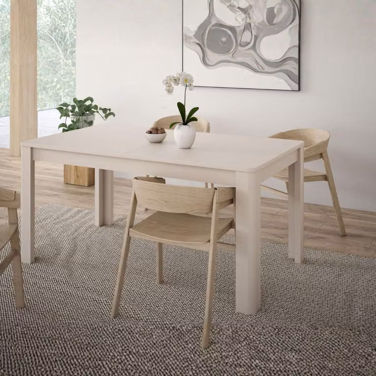 Tavolo rettangolare allungabile Mono Core 160/206 cm con allunga centrale colore cashmere