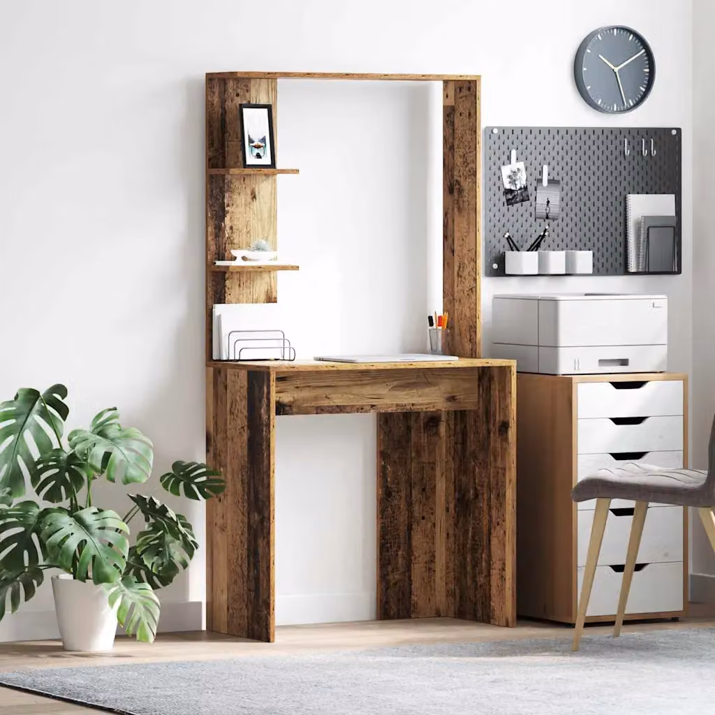 Scrivania moderna vidaXL in legno ingegnerizzato marrone L: 154,5 cm, P: 75,0 cm, H: 37,0 cm