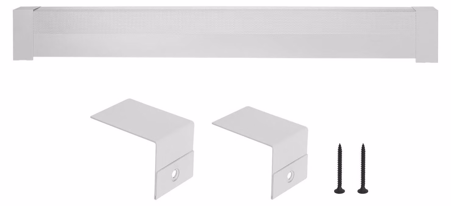 Copritermo SucceBuy serie Basic, 1526 x 80 x 193 mm, copertura frontale standard per radiatori elettrici, copertura di ricambio in acciaio resistente, ideale per la camera da letto, bianco