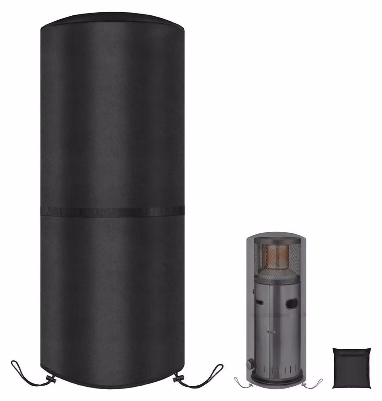 Copertura protettiva impermeabile per riscaldatori da esterno, resistente a strappi, in tessuto Oxford 420D, impermeabile, antivento e resistente ai raggi UV, dimensioni 50x50x120 cm, colore nero