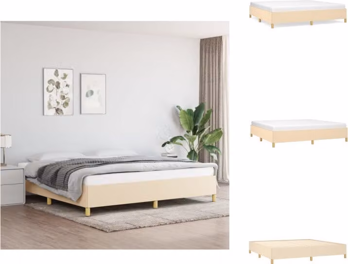 vidaXL Struttura letto crema 200x200 cm in tessuto - Letti e strutture letto