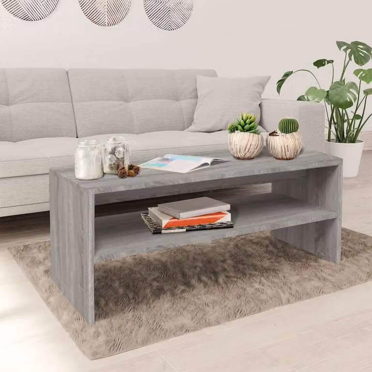 Maison Exclusive - Tavolino grigio Sonoma 100x40x40 cm Materiale ligneo