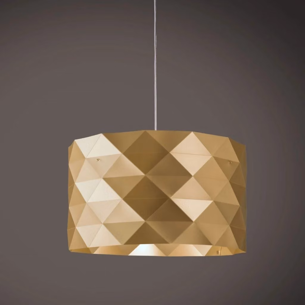 Lampada a sospensione New Gold IPERBRIKO in metallo cromato e oro con 3 luci, L: 40 cm, P: 25 cm, H: 25 cm – 2