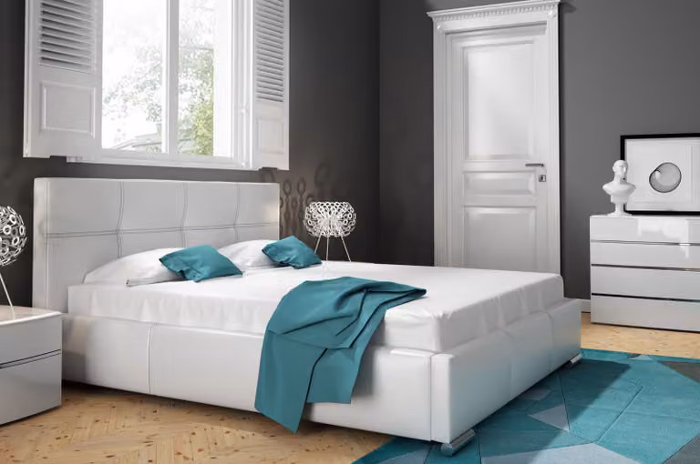 Bettrahmen Design Doppel Hotel Modern Bett Schlafzimmer Betten Weiß