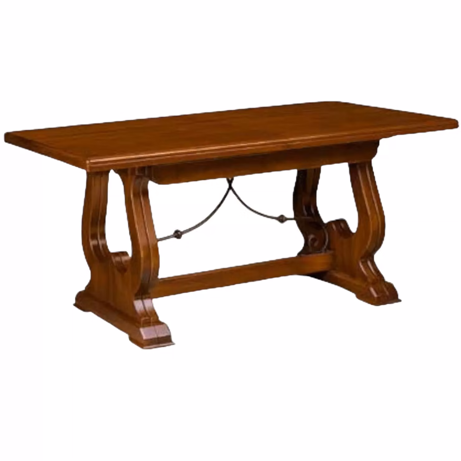 Tavolo fratino allungabile in legno stile arte povera noce scuro Mobili 2G L: 180 cm, P: 85 cm – 1