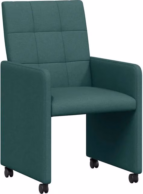 Sedie da Pranzo con Ruote 2 pz | Sedie da cucina Verde scuro 58 x 65 x 94 cm