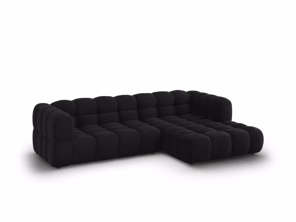 Divano angolare modulare Sky Cosmopolitan Design a 4 posti in velluto nero con orientamento destro L/P/H: 272 x 132 x 75 cm – 2