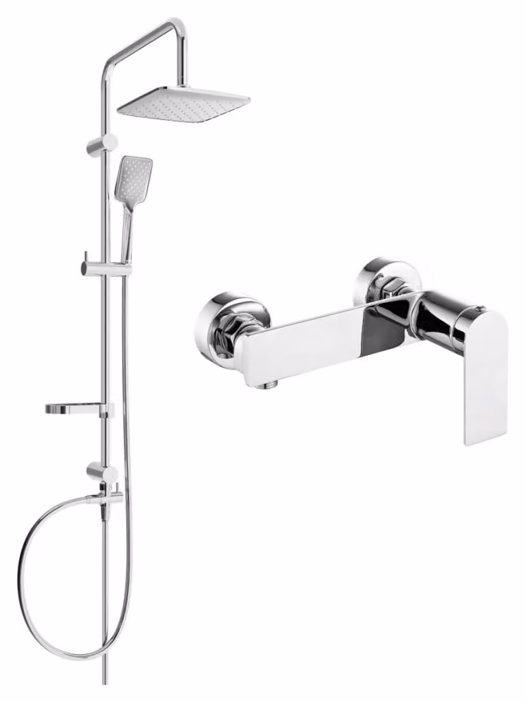 Mexen Sven set doccia esterno con doccia a pioggia e miscelatore doccia Alexa, cromo - 71240262-00