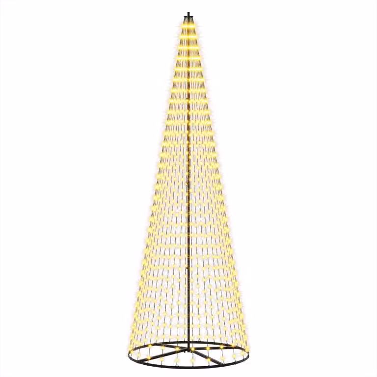 Albero di Natale a LED, 285 cm, 744 LED, luce bianca calda, struttura in ferro, colore nero