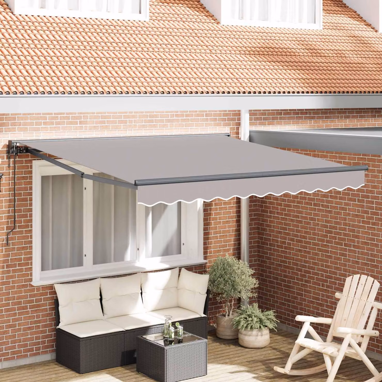 Maison Exclusive - Telaio per tenda da sole grigio chiaro 300 x 250 cm