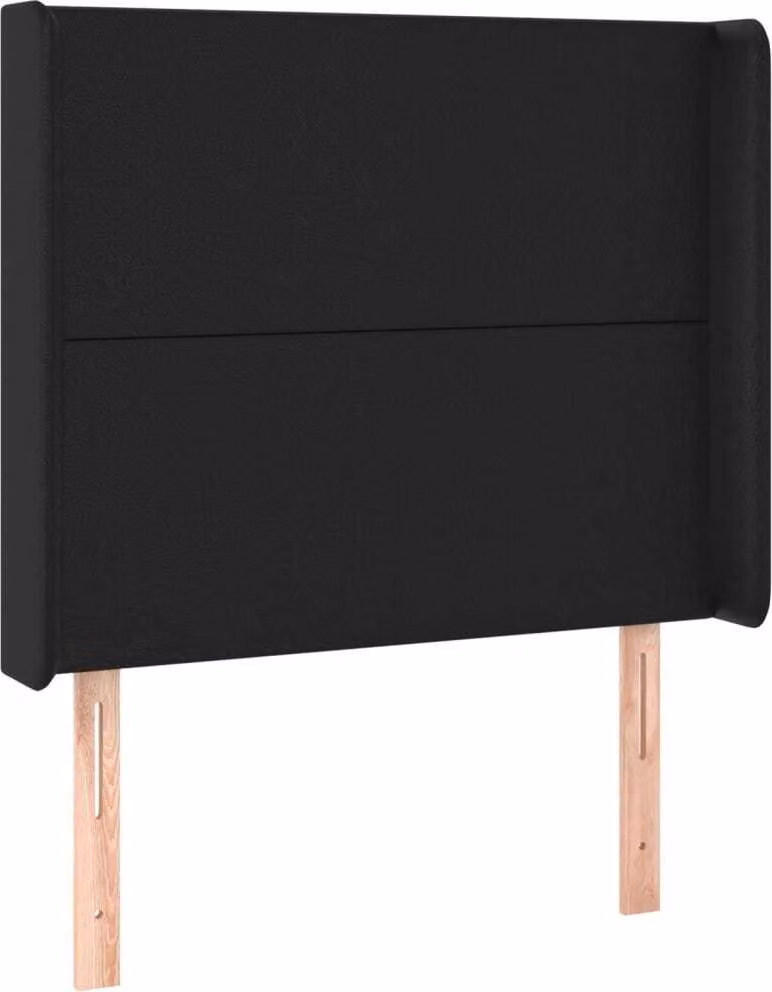 Testiera ad Orecchio Nera 83x16x118/128 cm in Pelle finta