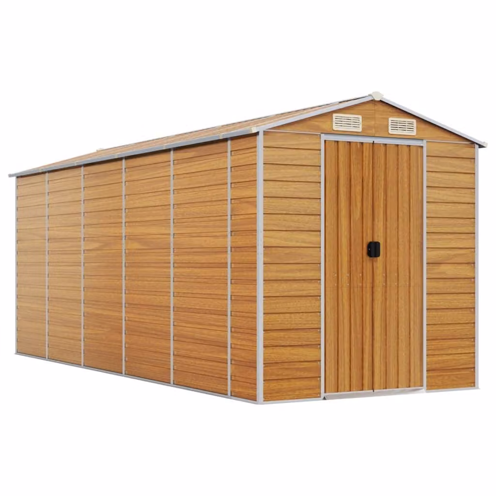 Capanno Giardino Marrone Chiaro 191x470x198cm Acciaio Zincato
