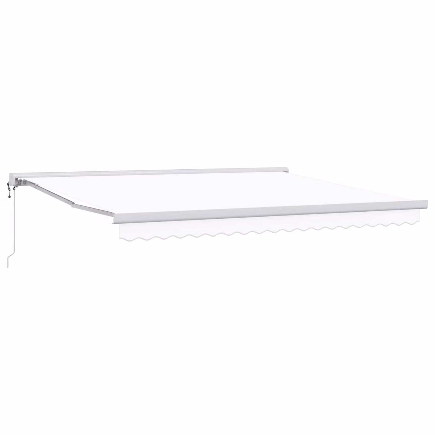 Tenda retrattile vidaXL con bracci pieghevoli in metallo e poliestere, Bianco, L: 400 cm x P: 300 cm