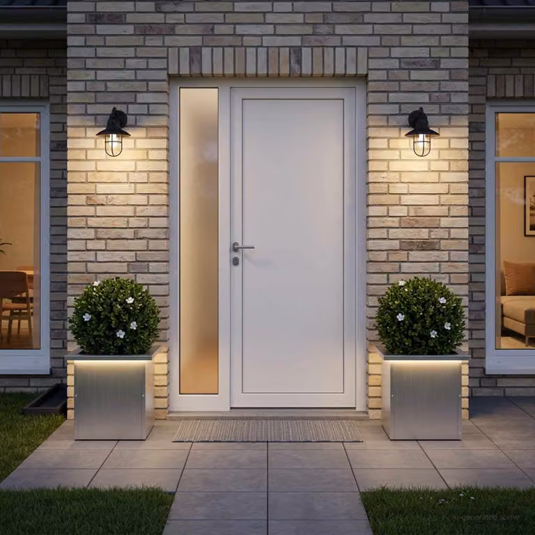 Set di 2 fioriere da giardino vidaXL con LED in acciaio zincato argento L/P/H: 30 x 30 x 30 cm