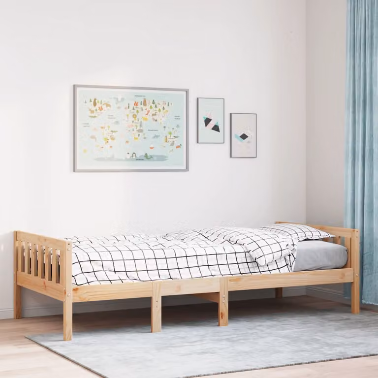 Letto per bambini vidaXL in legno massello di pino marrone senza materasso L: 190 cm, P: 75 cm, H: 80,5 cm