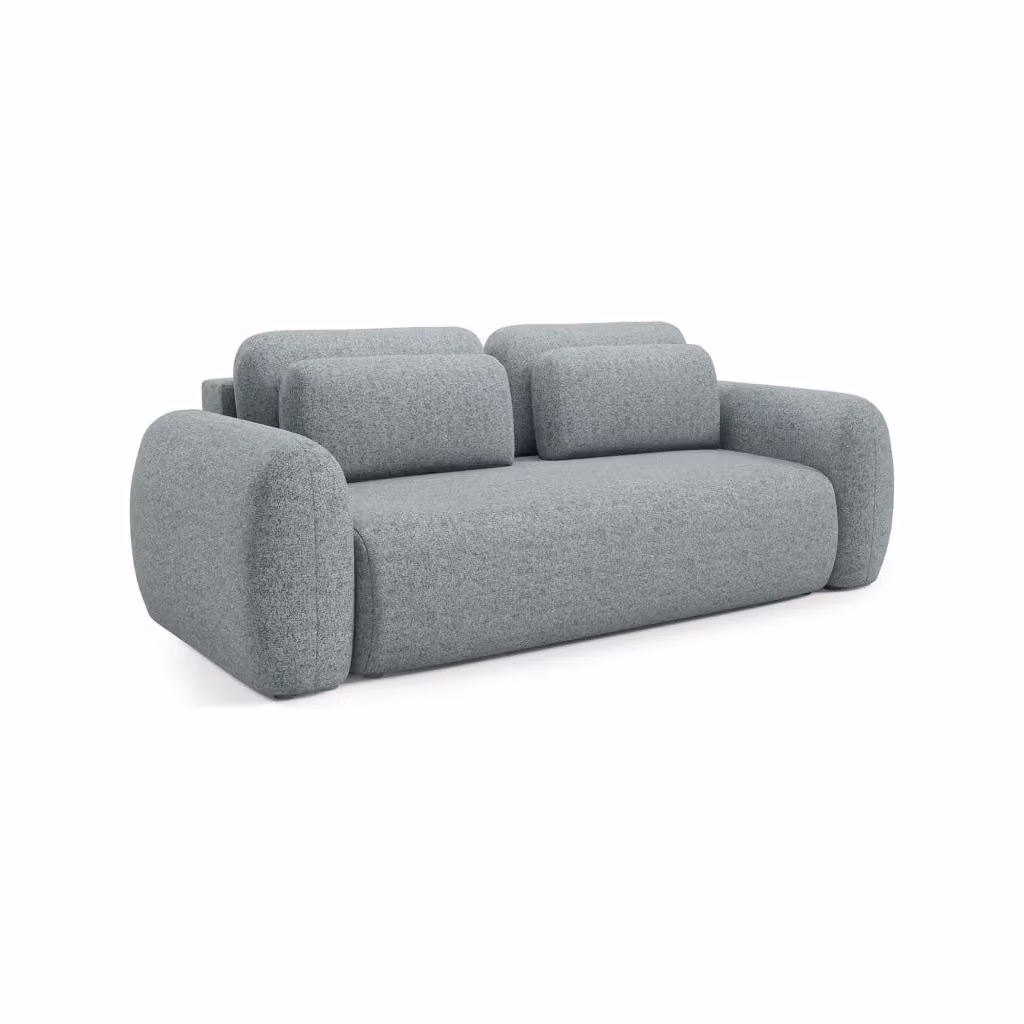 Sessame Divano Letto 3 Posti con Contenitore Grigio DMORA L: 266 cm – 2