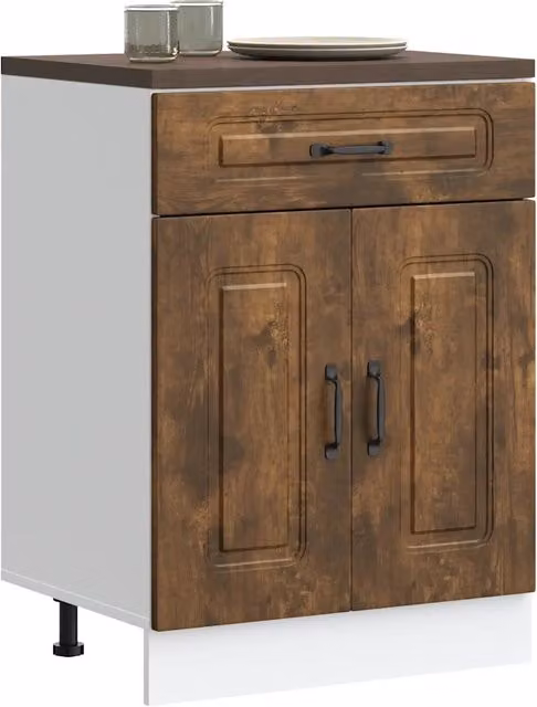 Base da cucina vidaXL in legno marrone con ante a battente stile rustico L: 60 cm, P: 46 cm, H: 81,5 cm