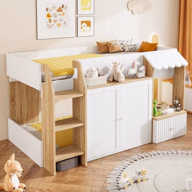 Letto a castello per bambini - Xylo - 90x200 - Quercia bianca senza materasso