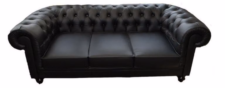 Chesterfield Sofagarnitur Sofa Couch Polster Sitz 3+1+1 Garnitur Ledersofa Napo1