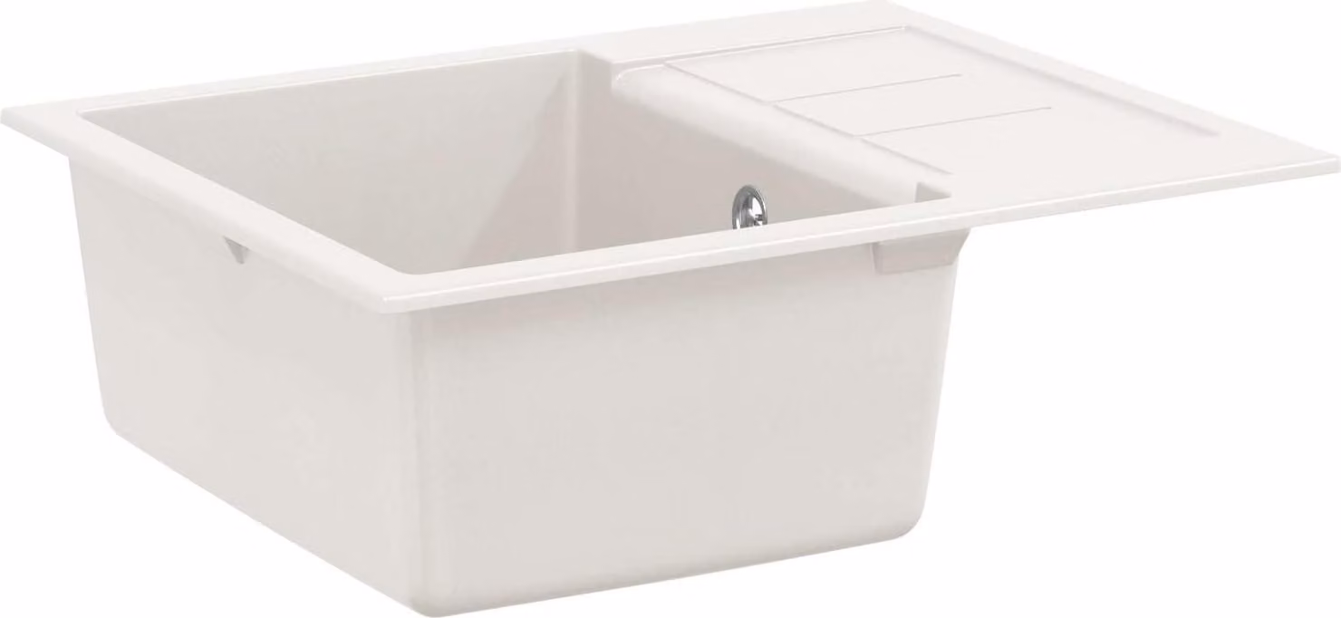 Lavello Bianco 620 x 500 mm 80% Quarzo e 20% Resina