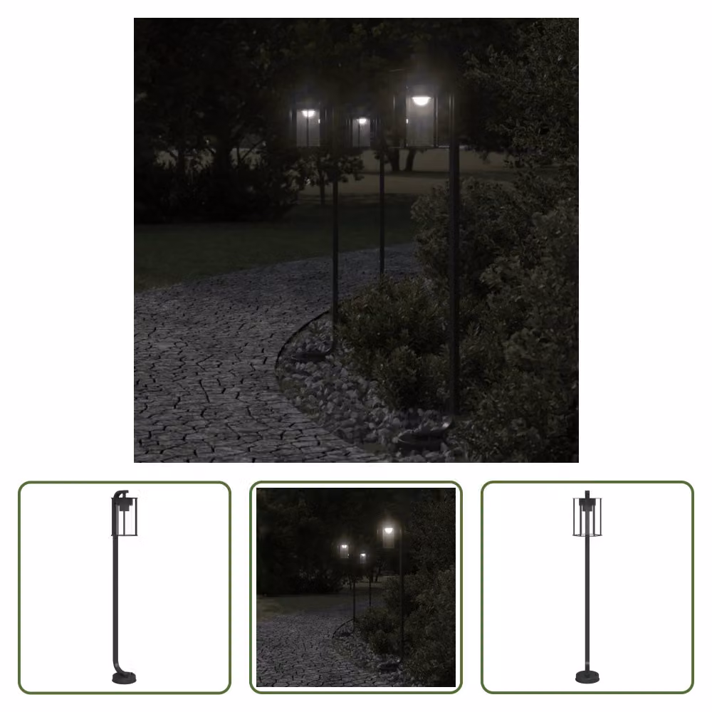 The Living Store Sentiero luminoso nero 100 cm in acciaio inox