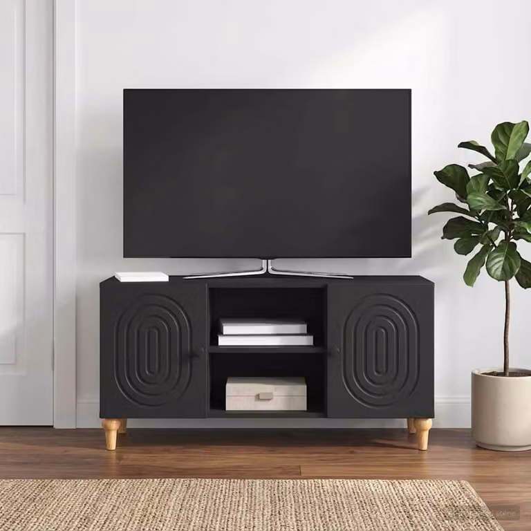 Mobile TV vidaXL Nero in MDF per Soggiorno L: 102 cm, P: 34,5 cm, H: 50 cm