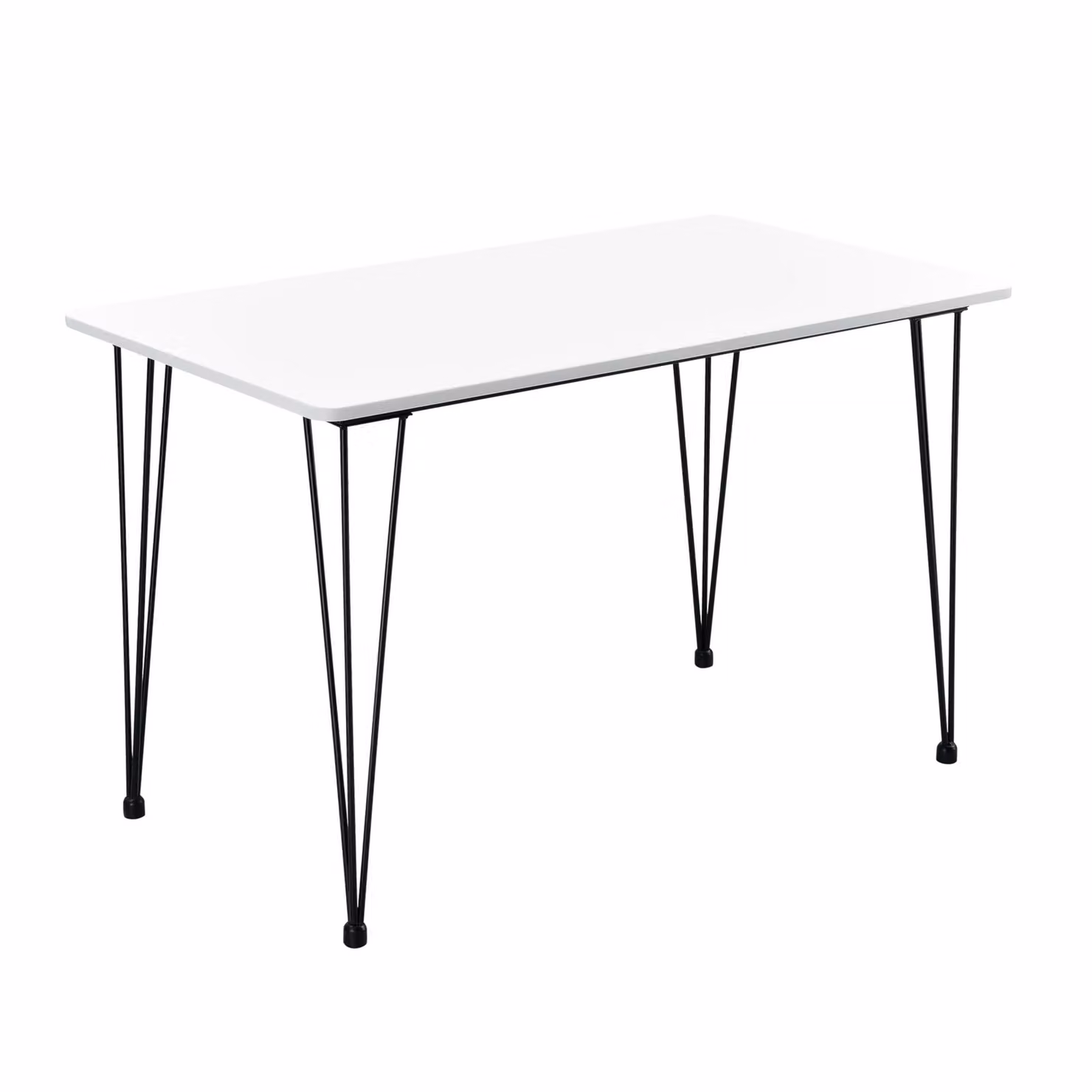 In And OutdoorTavolo da pranzo Veinno - 120x70x75 cm - MDF e acciaio - Bianco - Tavolo elegante e minimalista