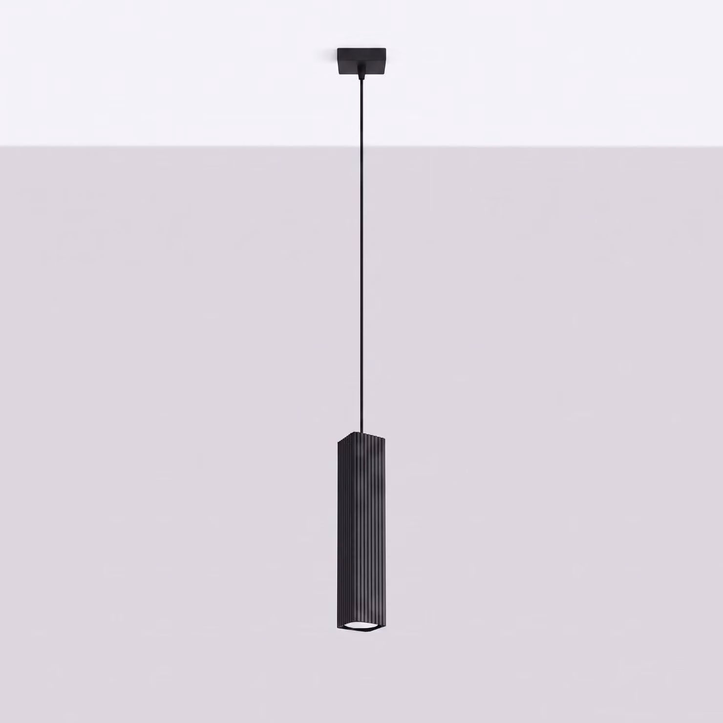 Lampada a sospensione RAYO 1 nera 1xGU10 10W alluminio 118x8x8cm Sollux Lighting
