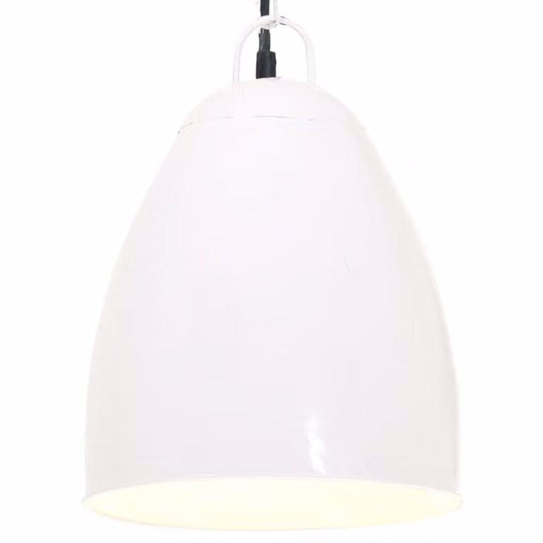 The Living Store Lampada a sospensione in stile industriale 25 W Bianco Rotondo 32 cm E27