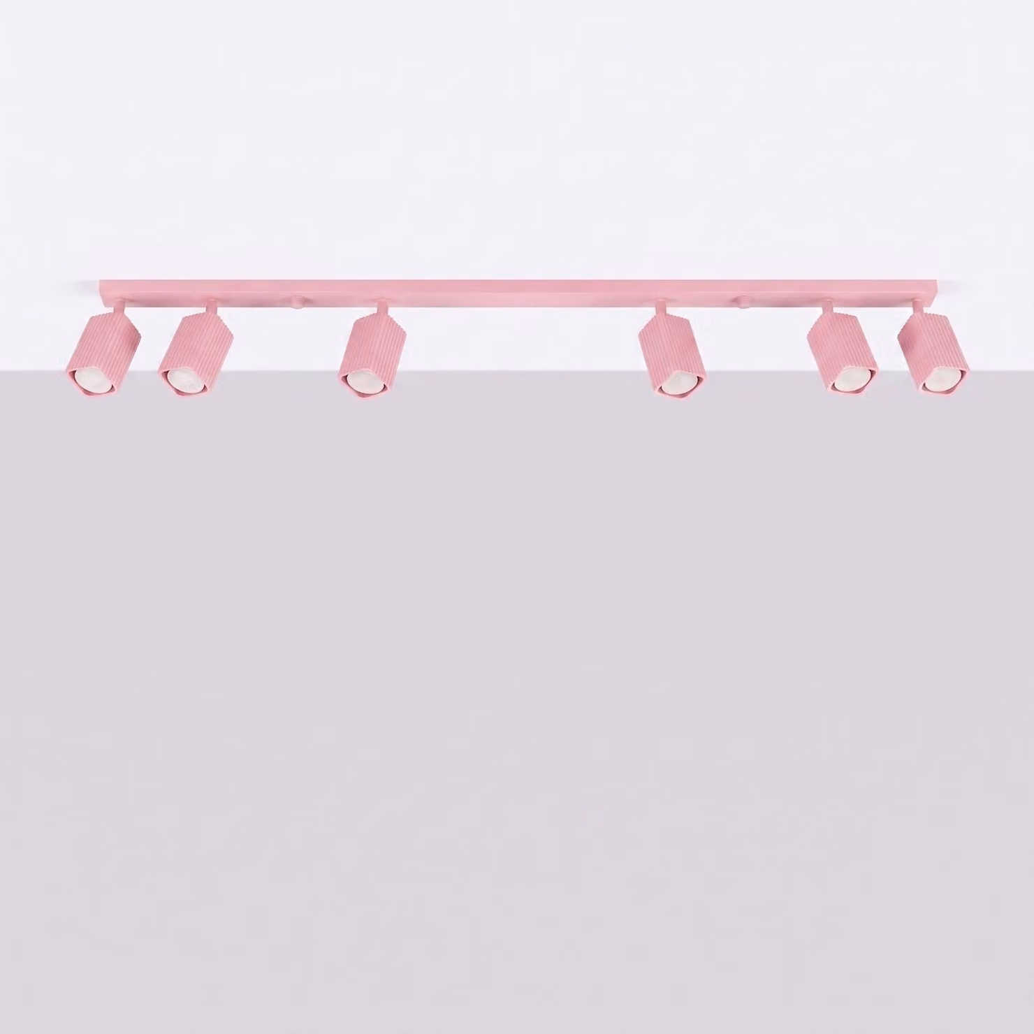 Plafoniera RAYO 6L rosa 6xGU10 10W alluminio 16,5x6x117cm Sollux Lighting