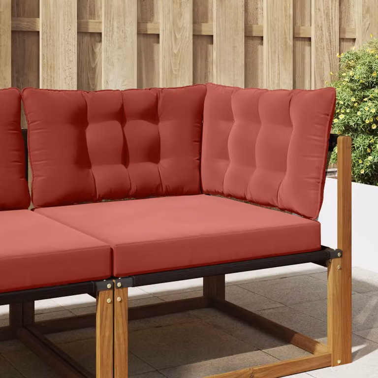 Cuscino per divano da esterno vidaXL in poliestere, rettangolare, Rosso, L: 68,5 cm x P: 43 cm x H: 3 cm