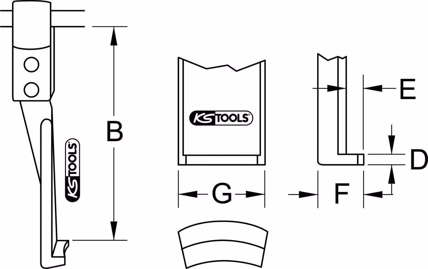 KS TOOLS Gancio per estrattore a sgancio rapido design sottile lungo 120 mm D=3,6 mm - 615.1041
