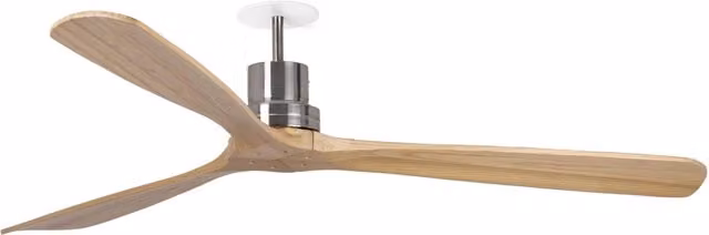 FARO Ventilatore da Soffitto a Incasso Lantau DC L Ø1320 mm 3 Pale in Pino Motore DC 6 Velocita Funzione Inversa per Soffitti Inclinati Acciaio Nichel Opaco FARO-33373DCR Lantau DC L Nichel Eleganza e