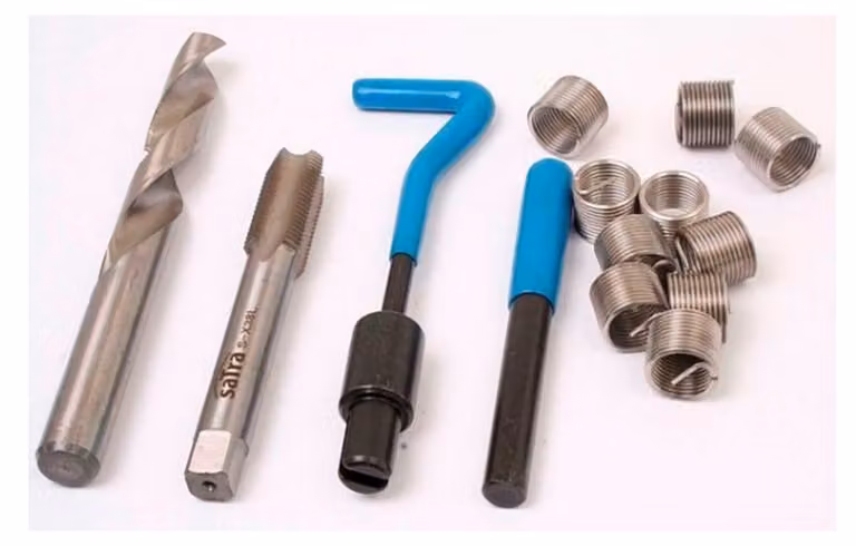 Kit-set riparazione filettatura, attrezzi ripristino filetti M14 x 1.50, inserto compatibile, utensili manuali per auto