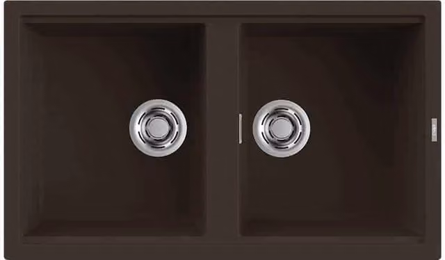 Lavello Elleci Incasso 2 vasche 86x51 Best 450 Granitek Espresso Marrone LGB45078