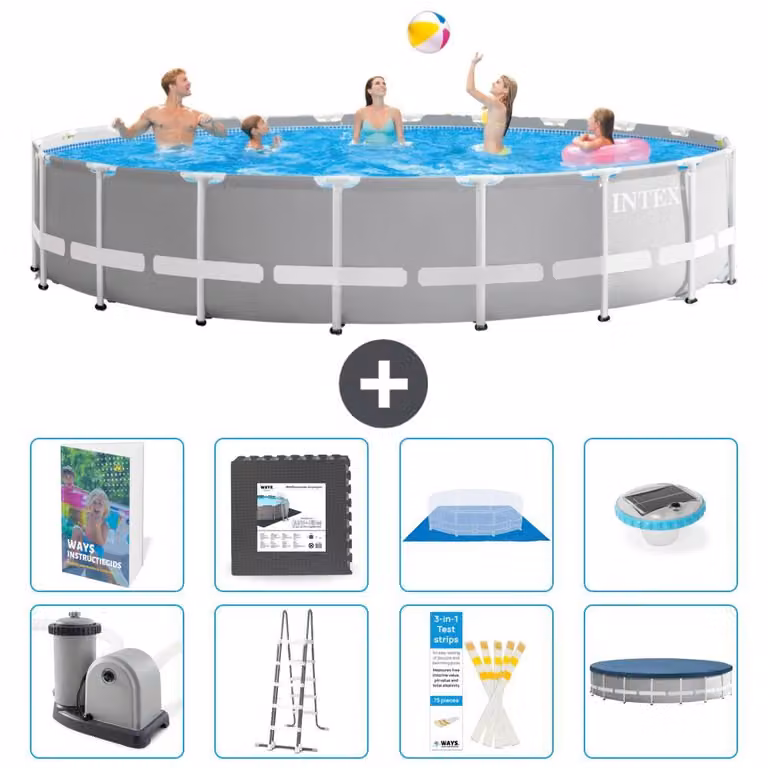 Struttura per piscina a forma di prisma - 610x132 cm - composta da 7 elementi - modello S608