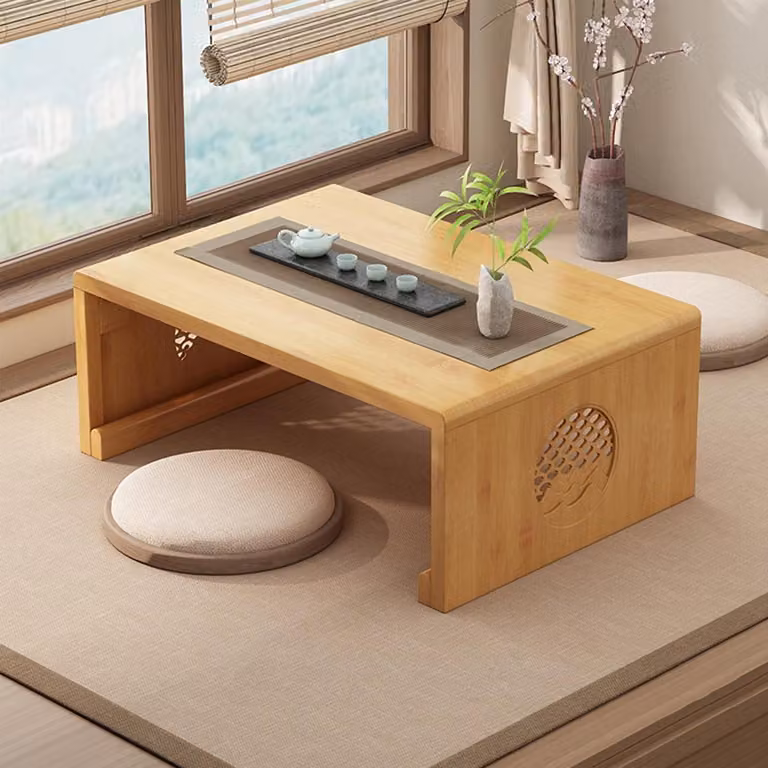 Tavolino pieghevole in bambù, dimensioni 80x50x30 cm, aspetto legno