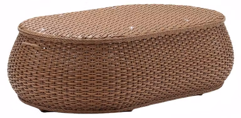 Couchtisch Braun Hochwertig Beistelltisch Designer Tisch Oval stilvolle Terrasse